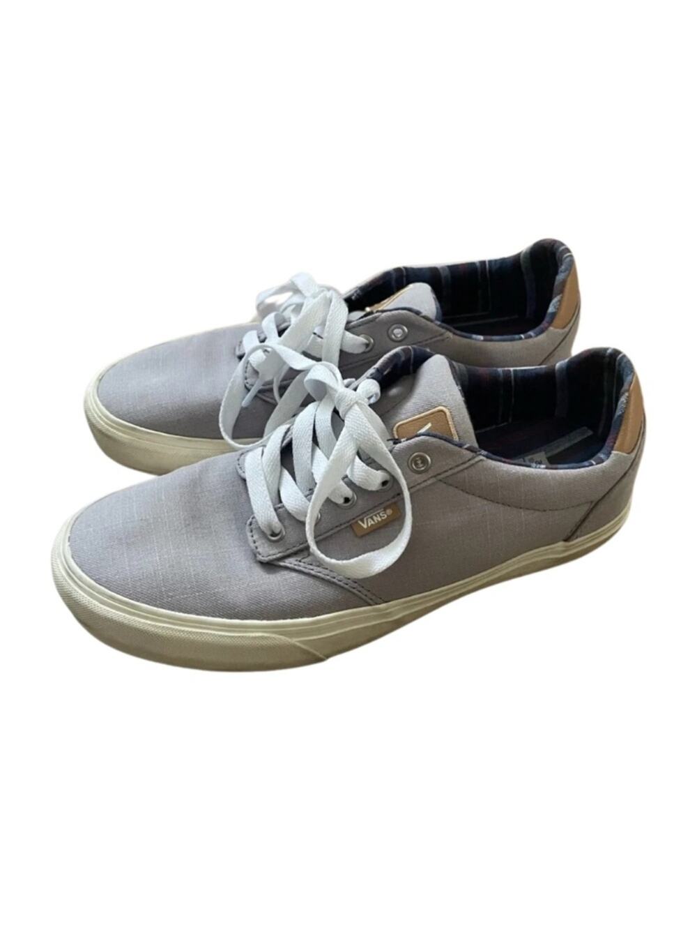 Vans Atwood Gray Canvas Low Top Sneakers Off the wall 10 #0121